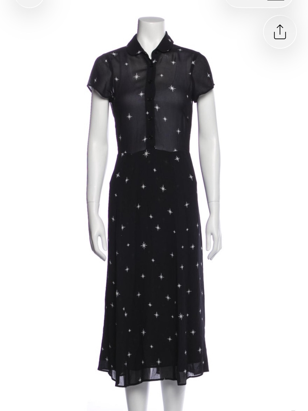 Reformation Black Star-Print Maxi Dress